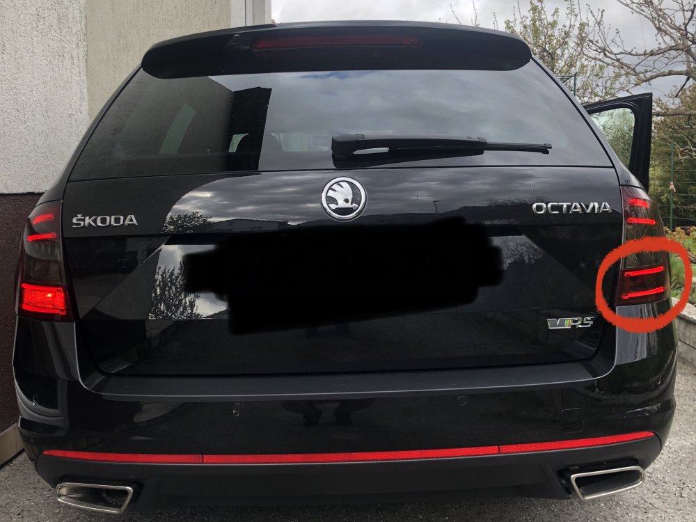 Skoda Octavia mk3 vRS 2016 rear fog lights Skoda Octavia Mk III (2013
