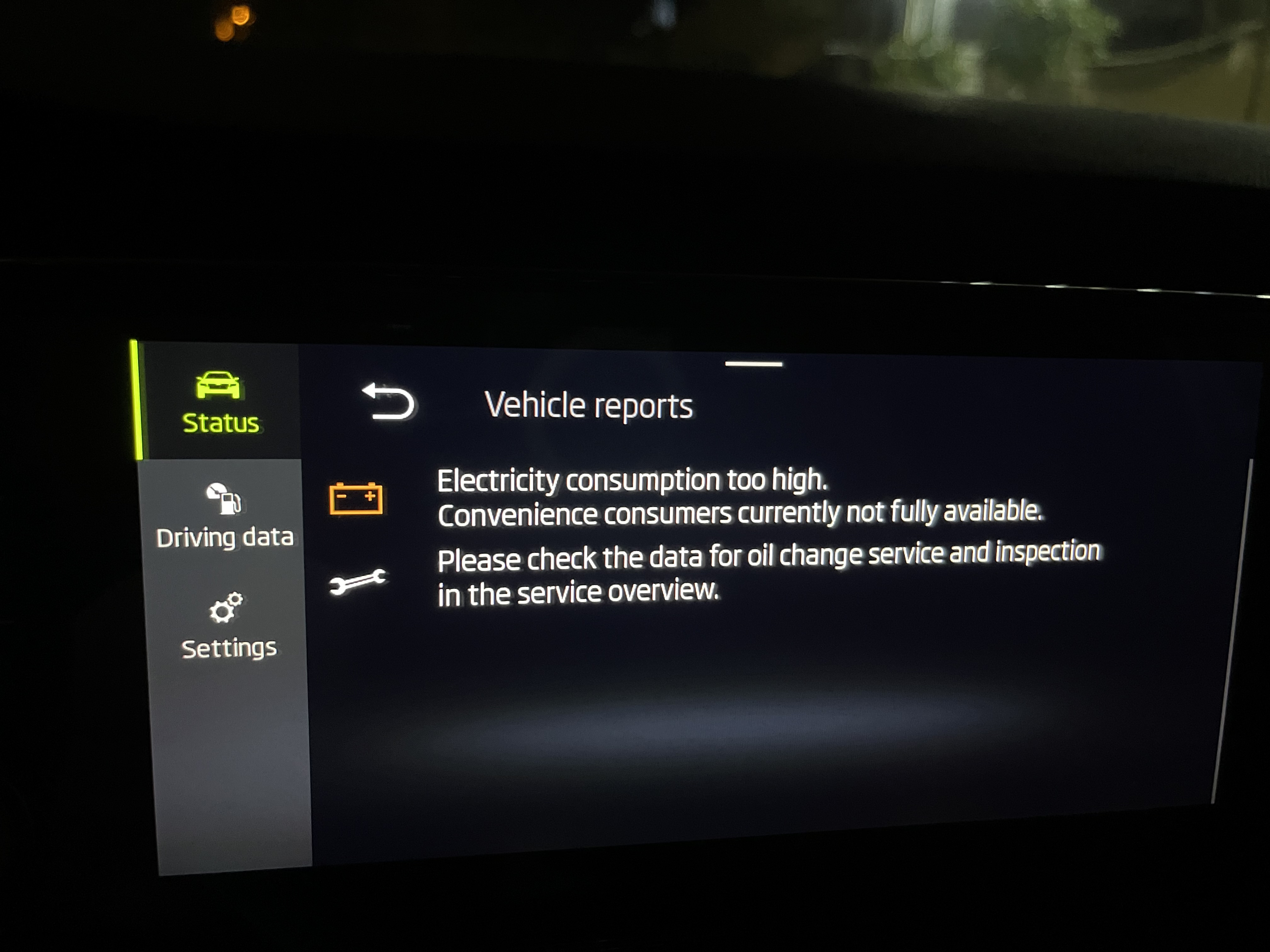 Battery error on screen Skoda Octavia Mk IV (2020 > ) BRISKODA