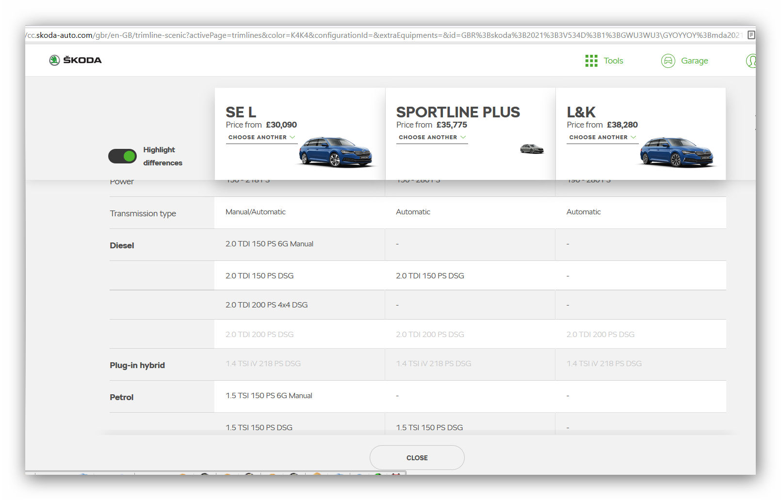 Skoda configurator germany