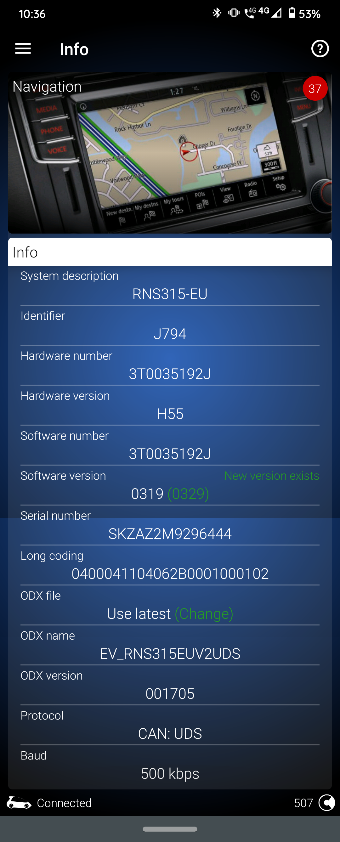 Rns315 Amundsen GPS map stuck