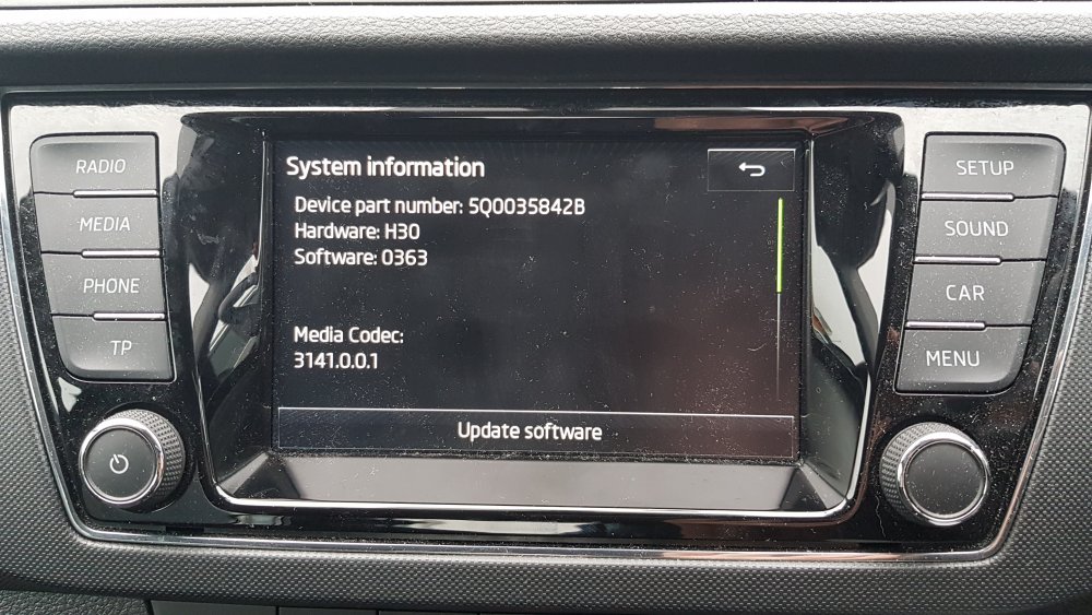 Infotainment software update Skoda Fabia Guides BRISKODA