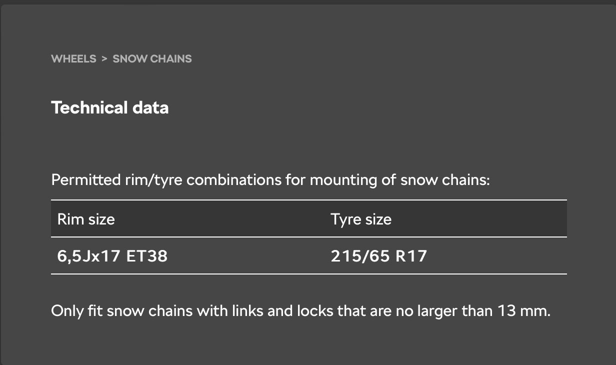 Snow chains Skoda Kodiaq MKI (20172023) BRISKODA