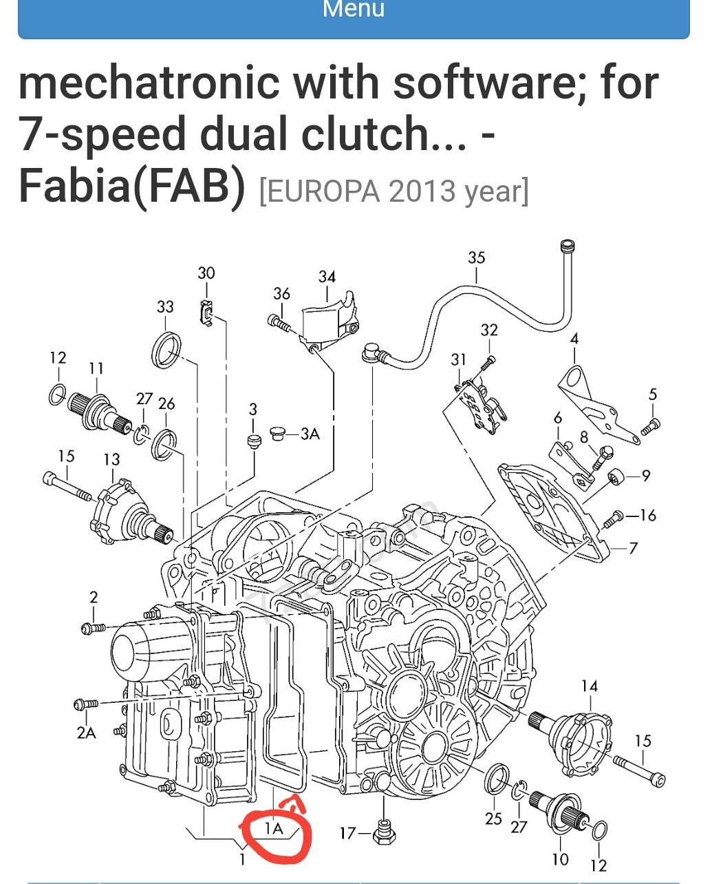 Name of mechatronic to gearbox seal
