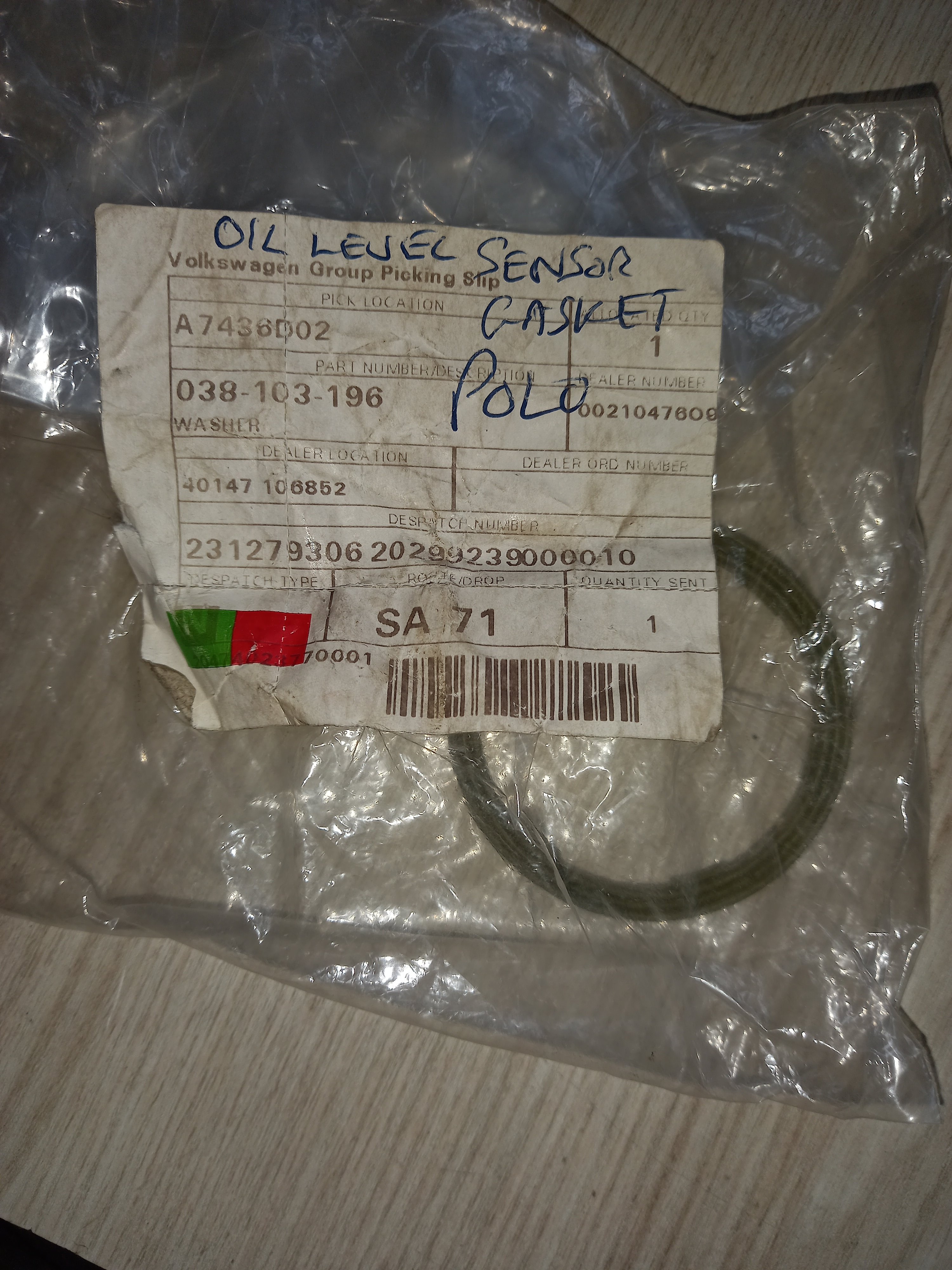 Oil level sump sensor leaking on 1.6 FSI, seal or sensor? Skoda