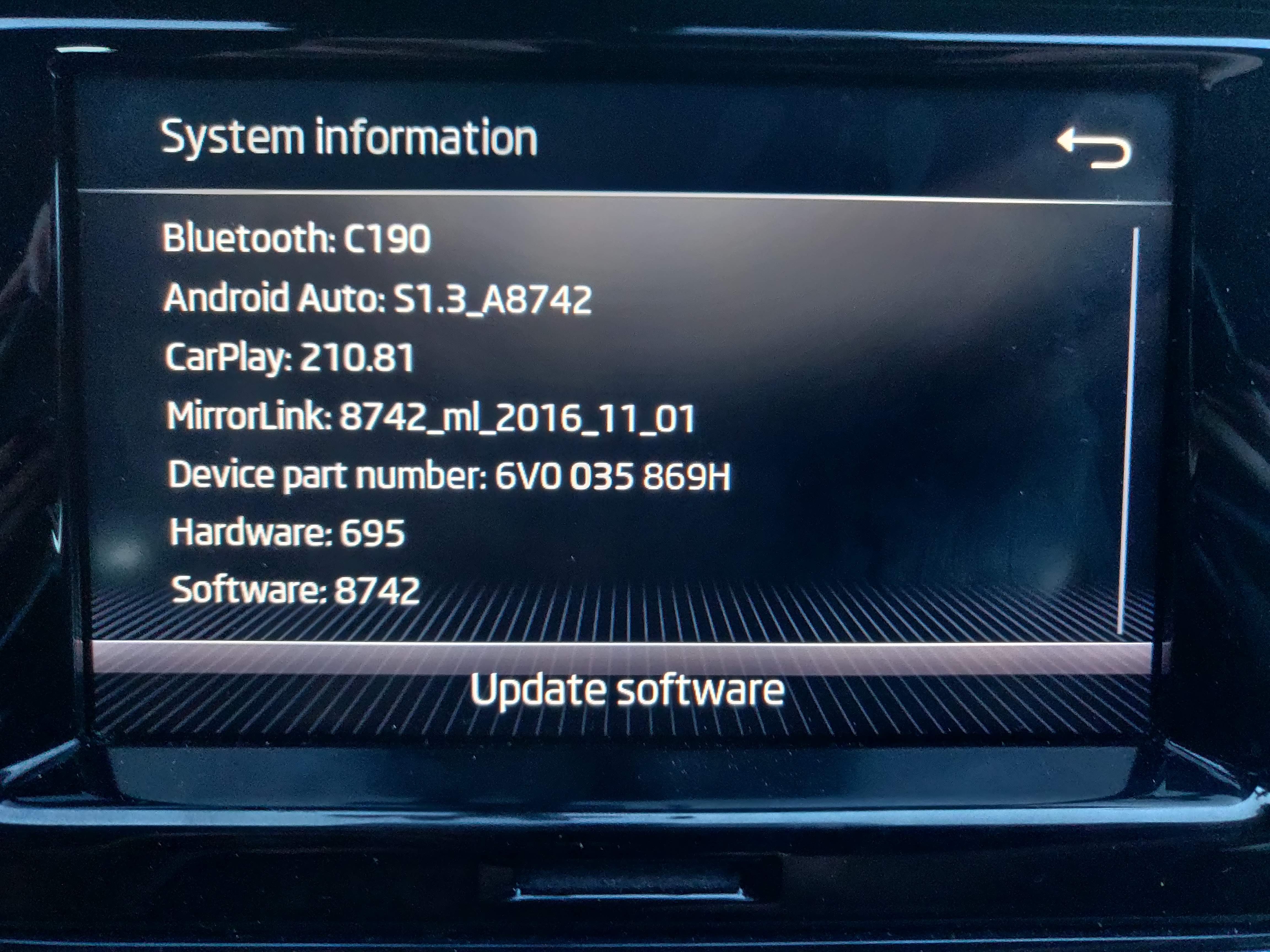 Missing wifi option in Skoda Fabia (Swing)