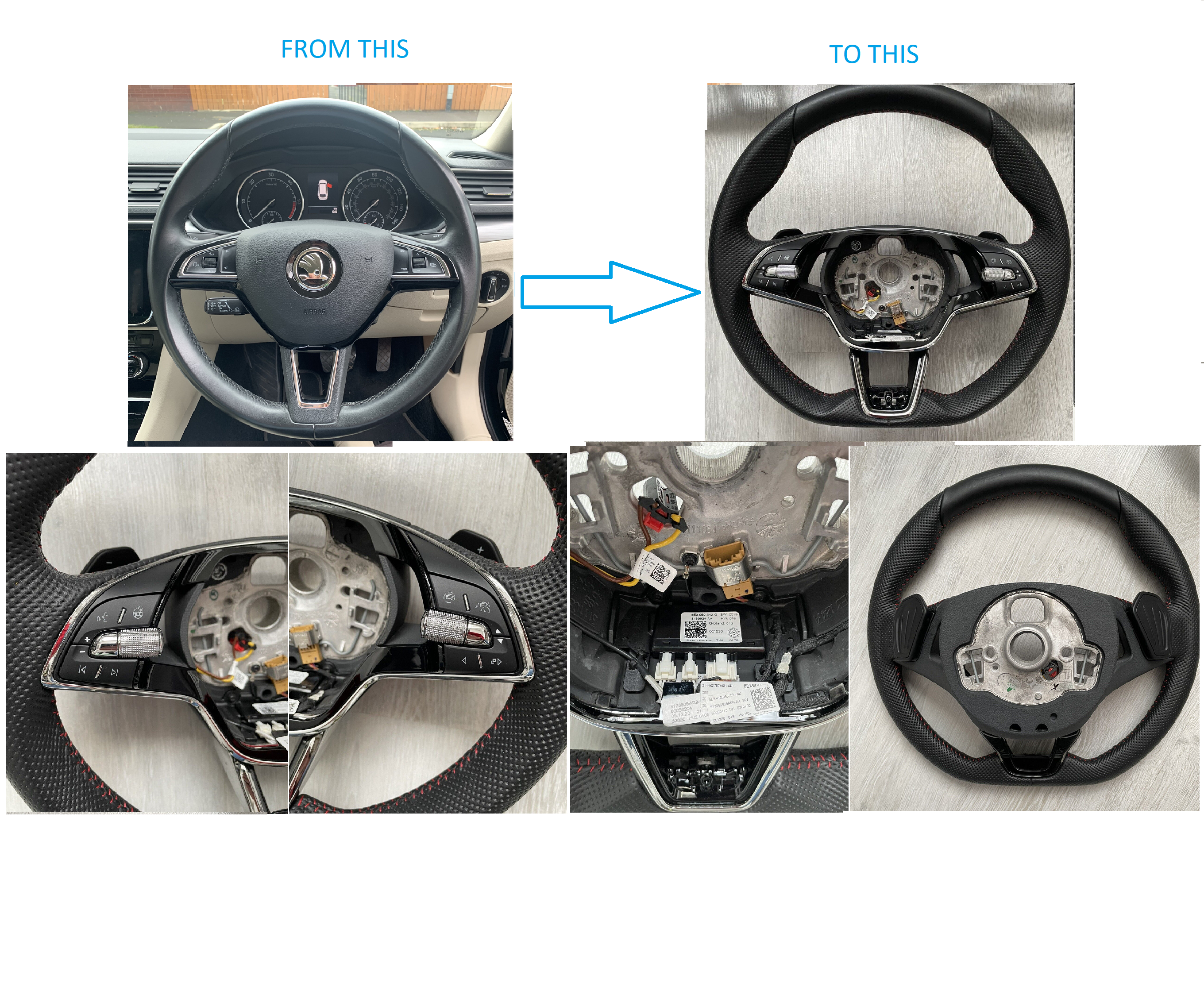 MFSW with Heating & Gear Shift Paddles Retrofitting to a late 2018 Skoda Superb III DSG Estate)