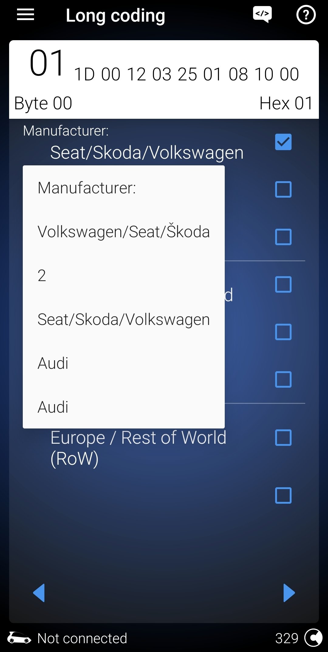 Audi Throttle response OBDeleven Skoda Octavia Mk III (2013 2020