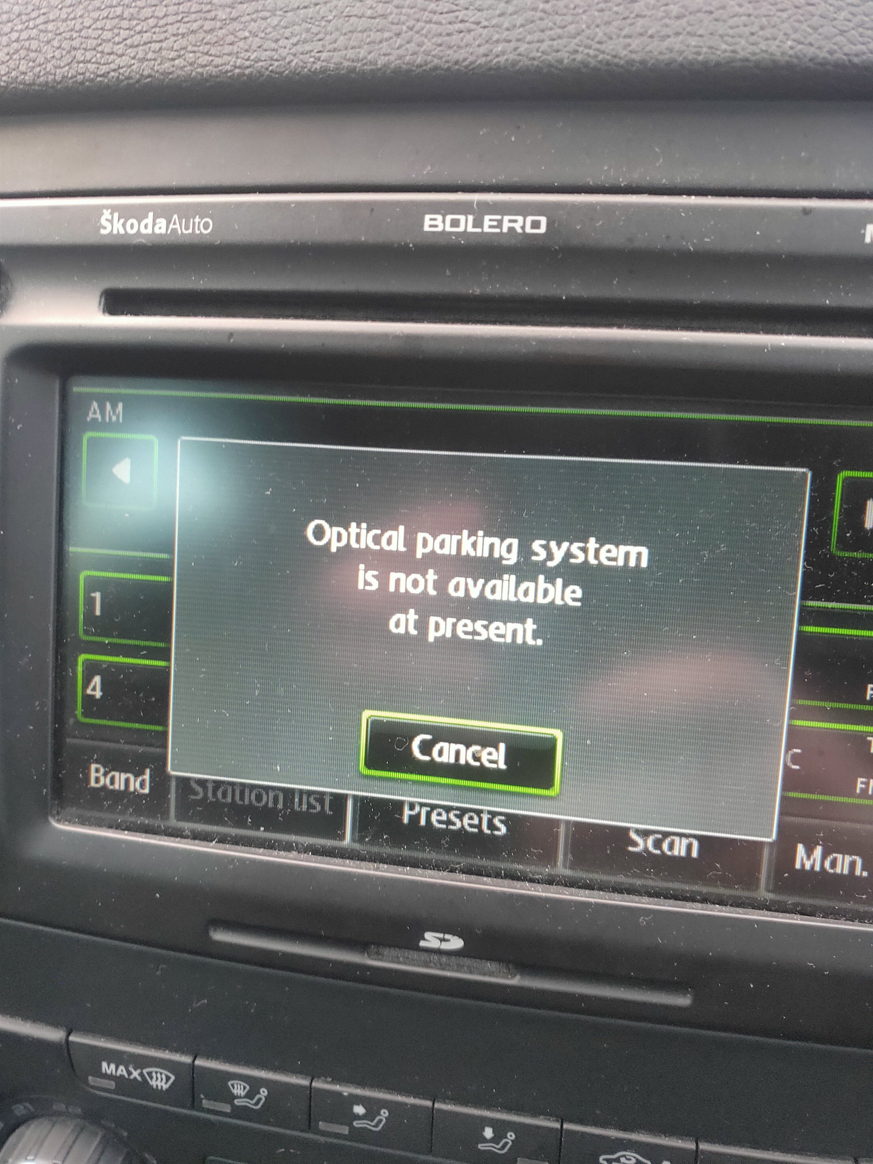 Rear Optical parking system not working Skoda Yeti BRISKODA