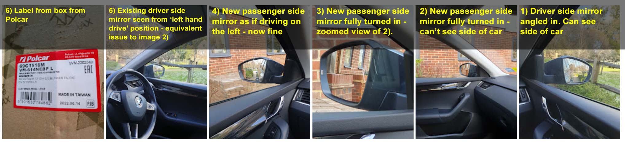 Replacement For Tesla Model Y Left Side Wing Mirror Cover - View #8