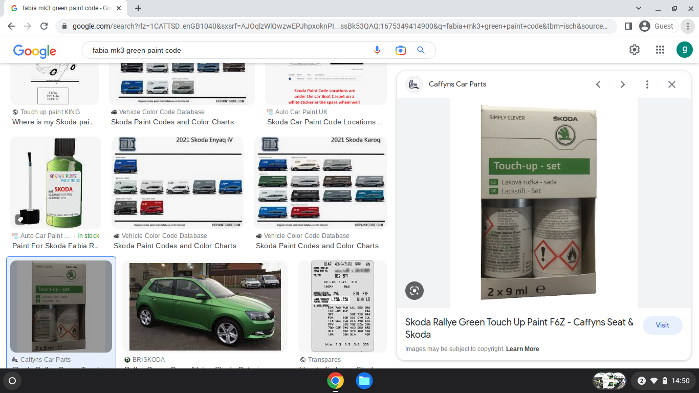 Skoda fabia mk III, can't find colour code Skoda Fabia Mk III (20142021) BRISKODA