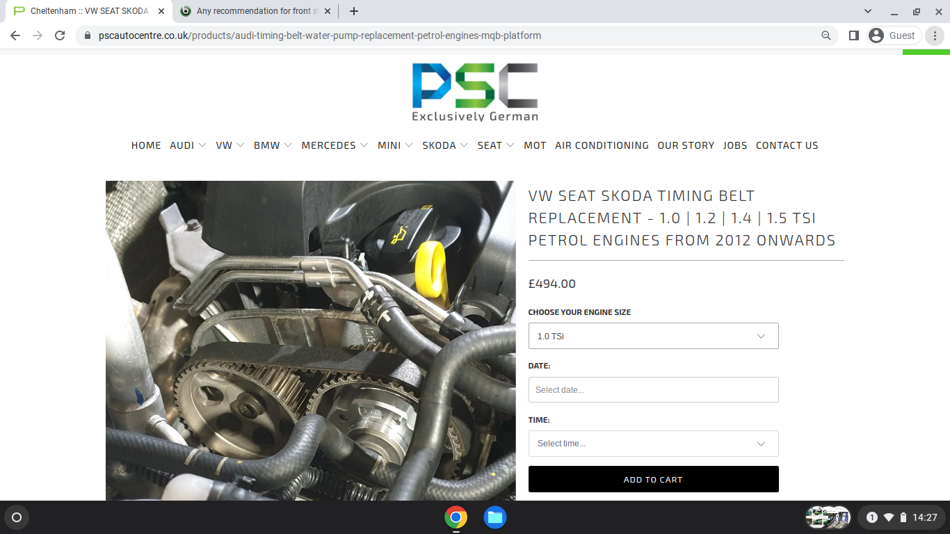 Timing belt Skoda Fabia Mk III (20142021) BRISKODA