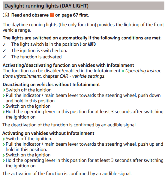 how do you turn off LED daytime running light strips in VCDS? Skoda