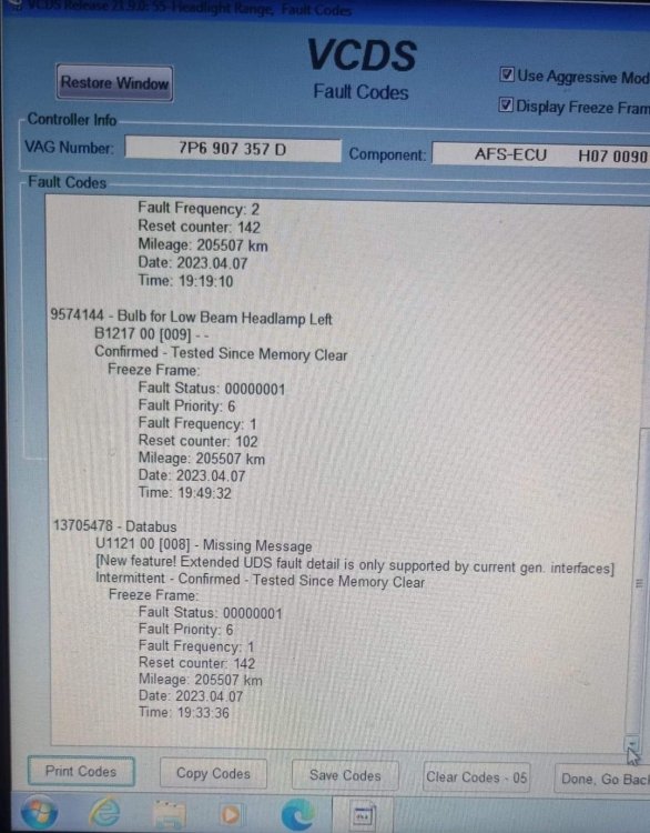 Help required afs error cornering light Skoda Octavia Mk III (2013