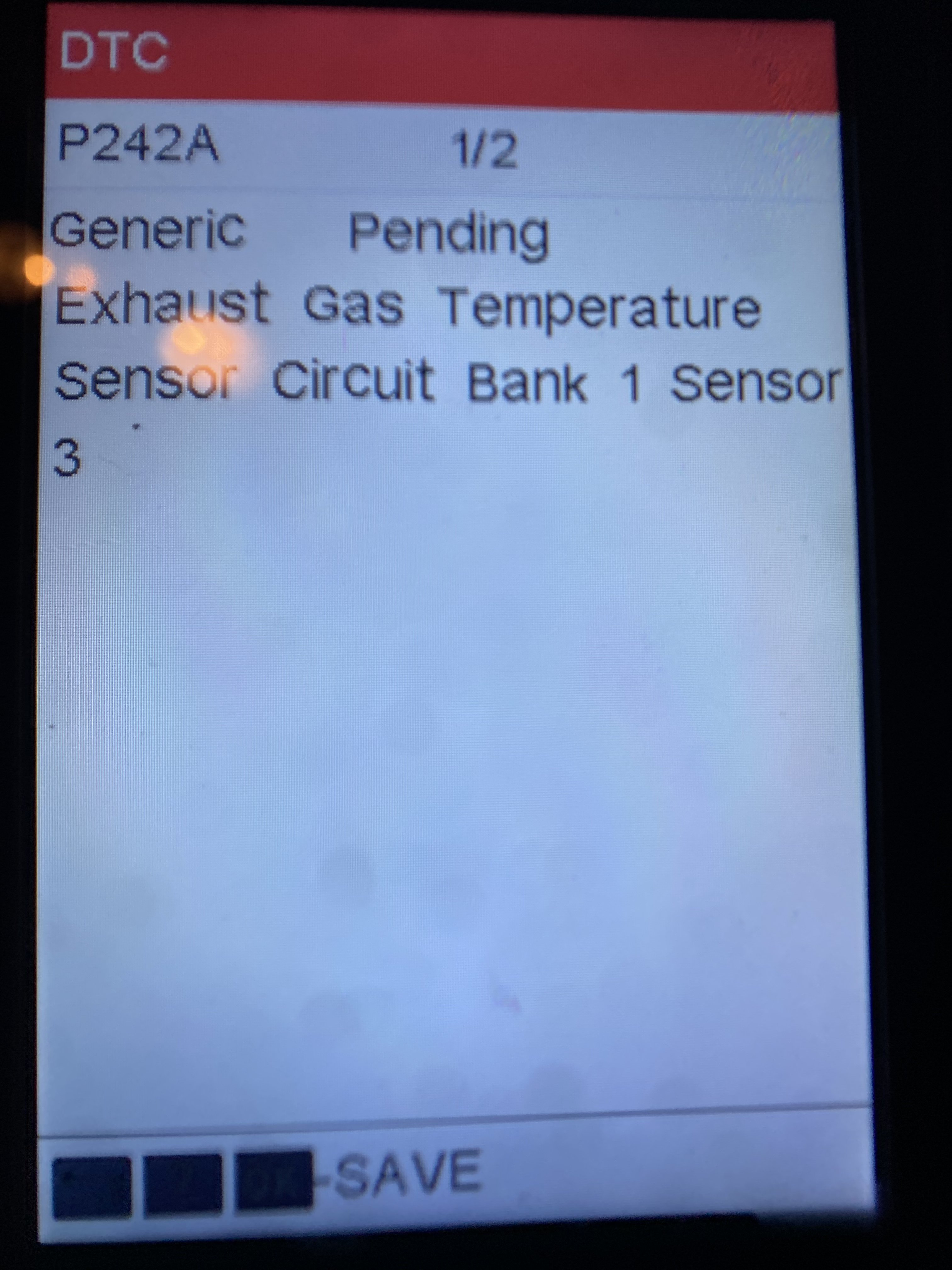 Skoda Octavia code P242A exhaust gas sensor 3 on bank 1 Skoda