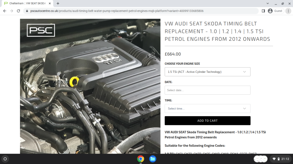 Cost of cambelt change Skoda Octavia Mk III (2013 2020) BRISKODA