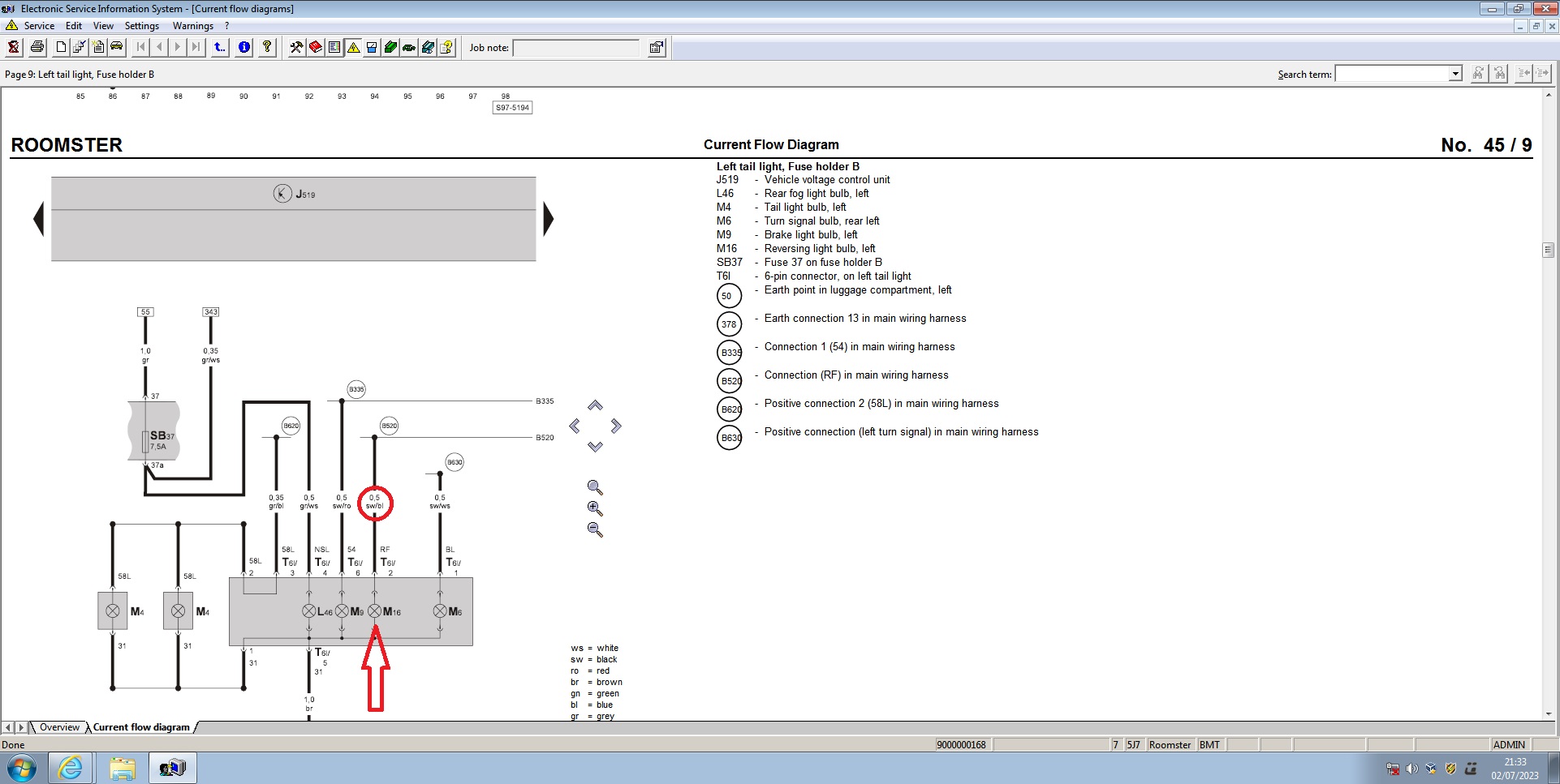 Tapping into reverse light +ve wire Skoda Fabia Mk II (20072014