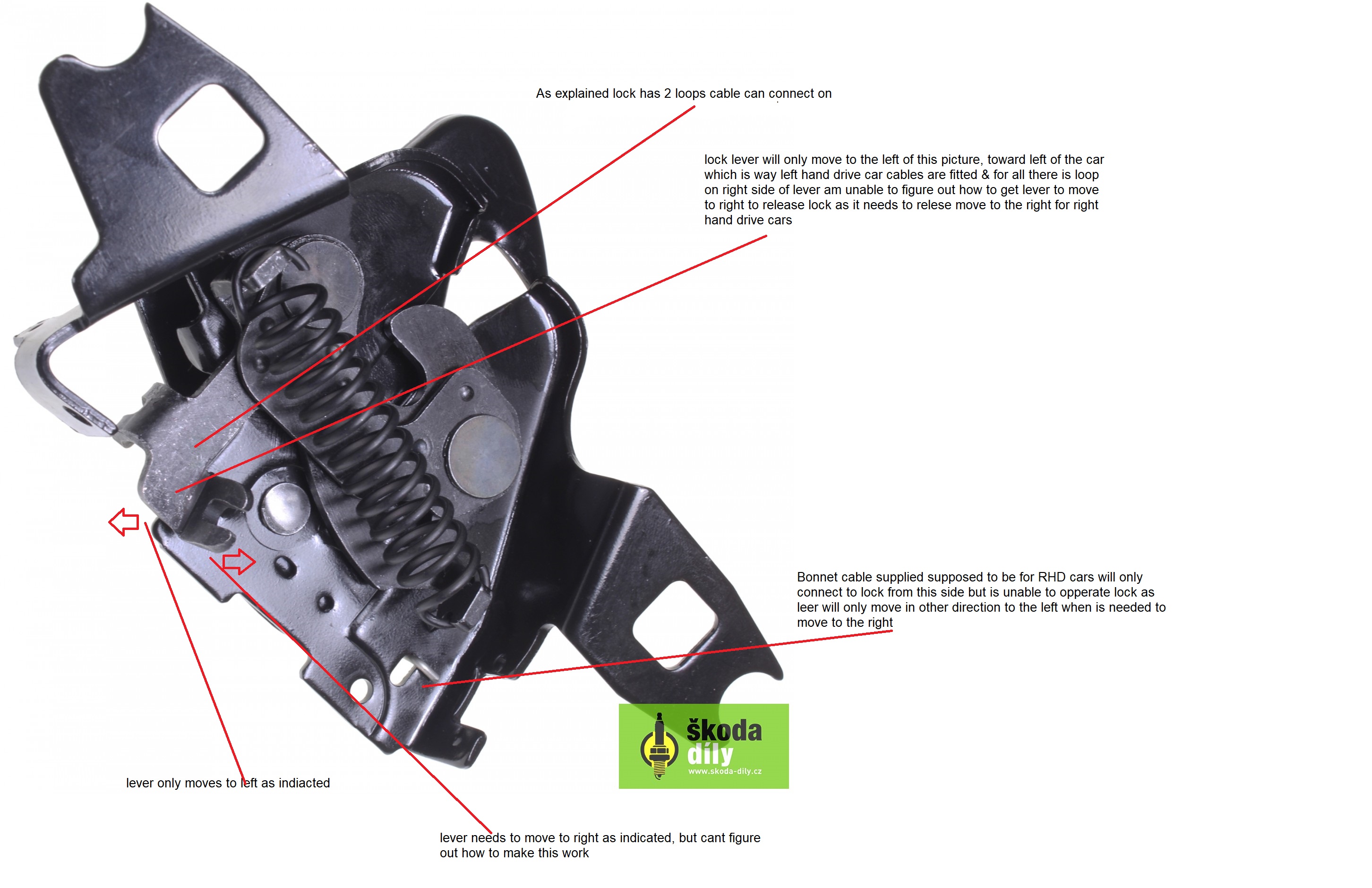 Octavia 1999 lock & cable setup Skoda Octavia Mk I (19962004) BRISKODA