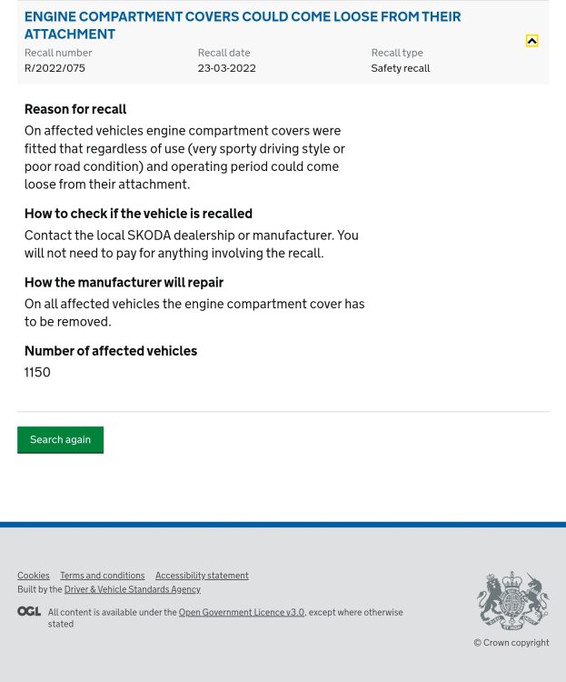 vRS Engine Cover Recall Page 6 Skoda Octavia Mk IV (2020 > ) BRISKODA