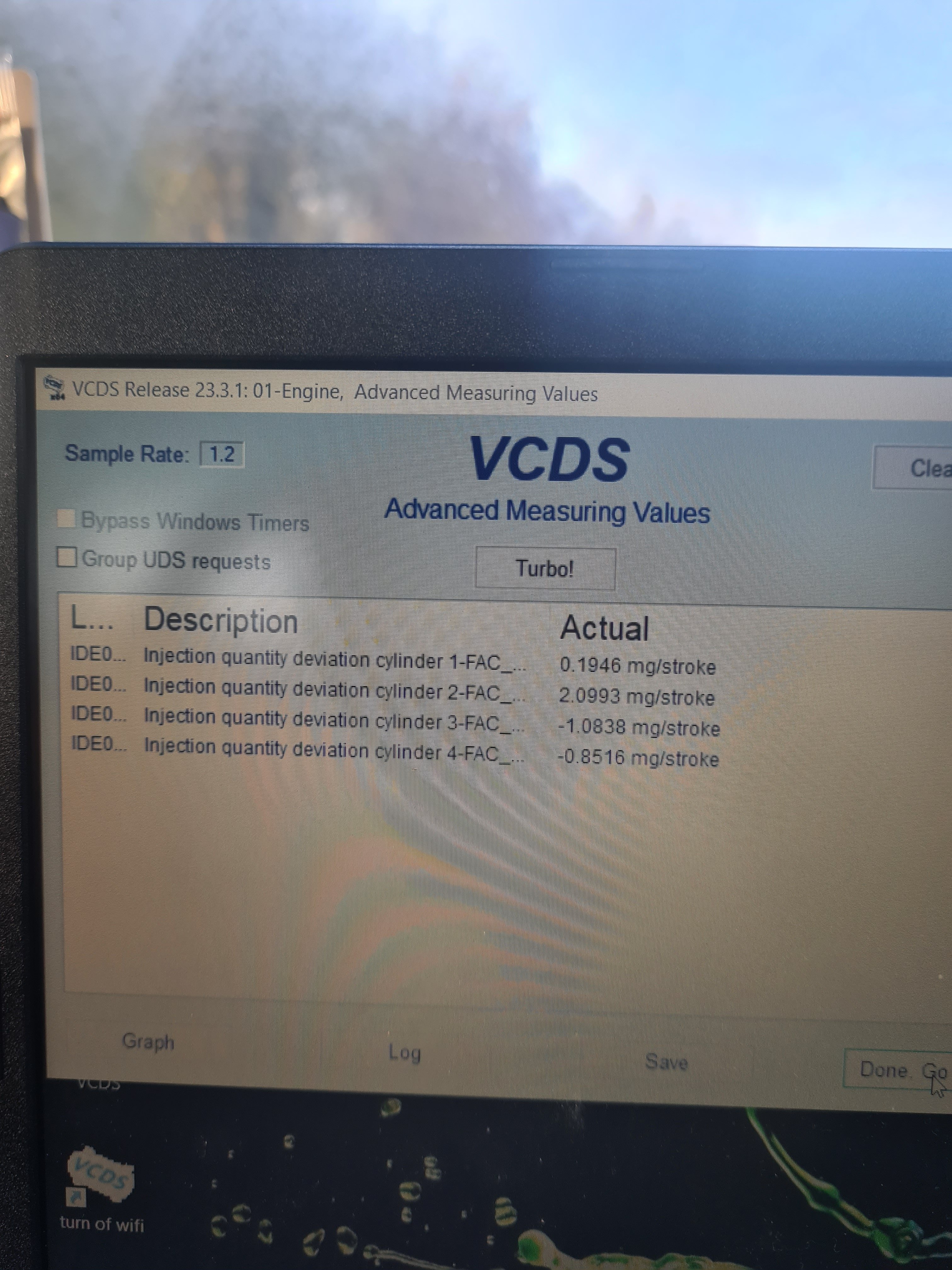 Injection quantity deviation readings 1.6 tdi Skoda Fabia Mk II (2007