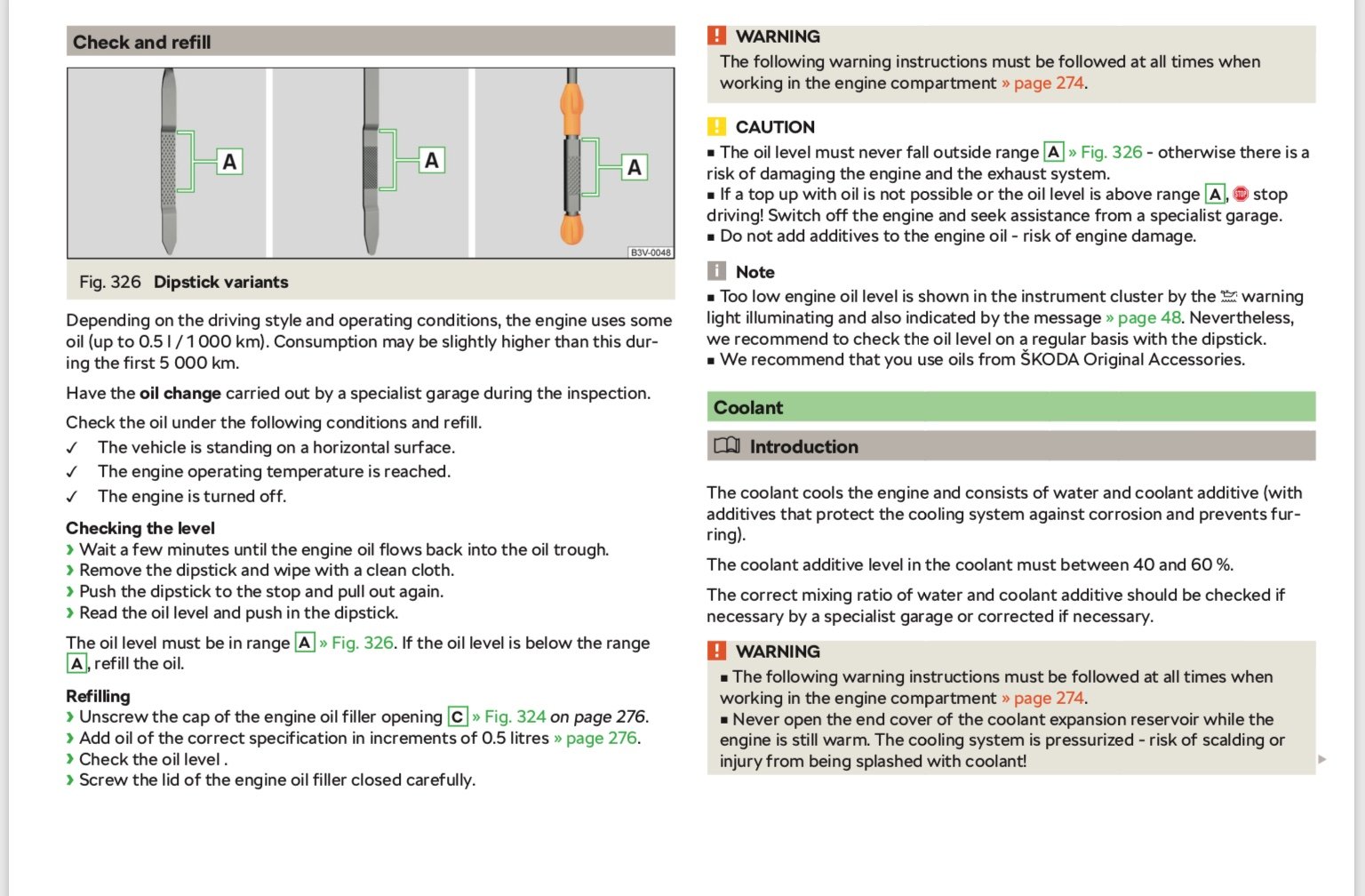 Check Oil level - Skoda Kamiq Guides - BRISKODA