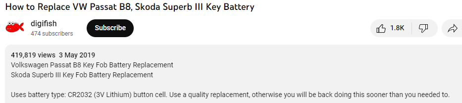 Skoda superb 2017 key battery replacement deals