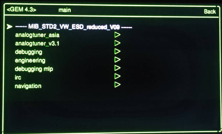 Engineering menu