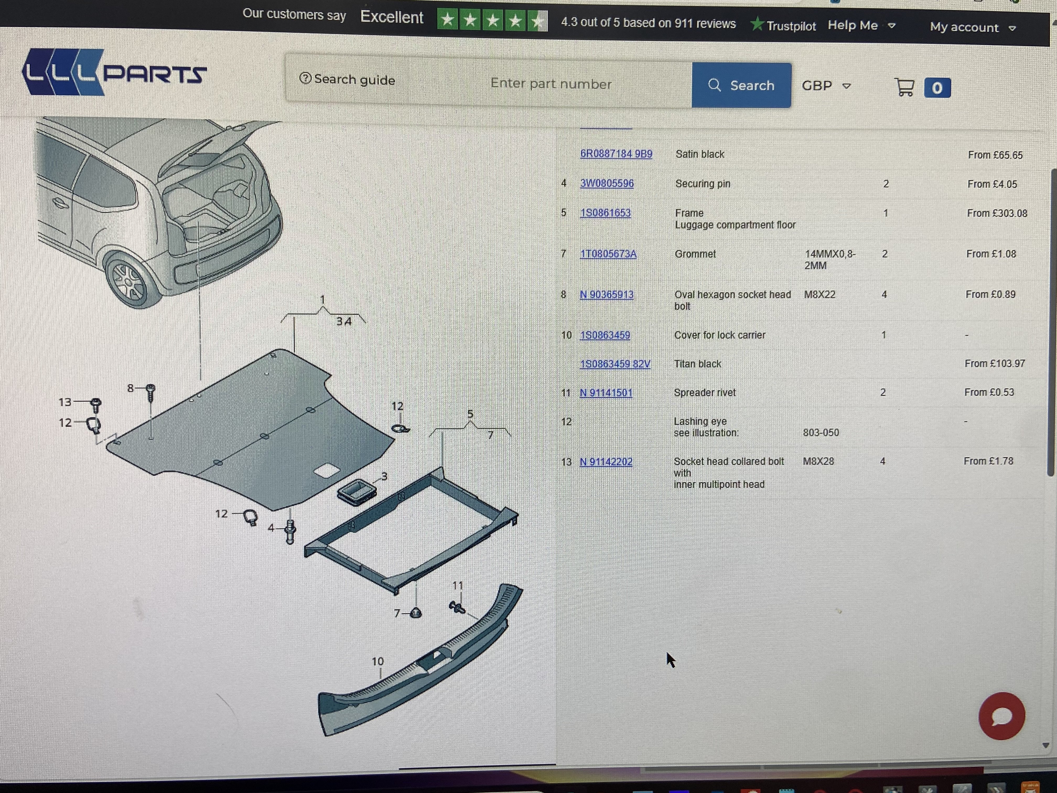 Citigo boot entrance cover