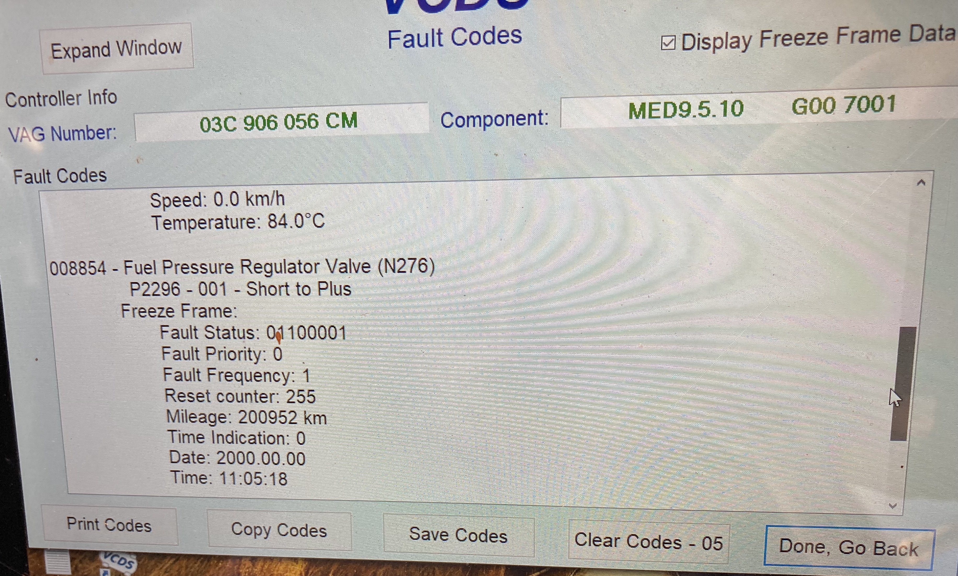 Fuel pressure regulator valve (n276), fuel pump or something else