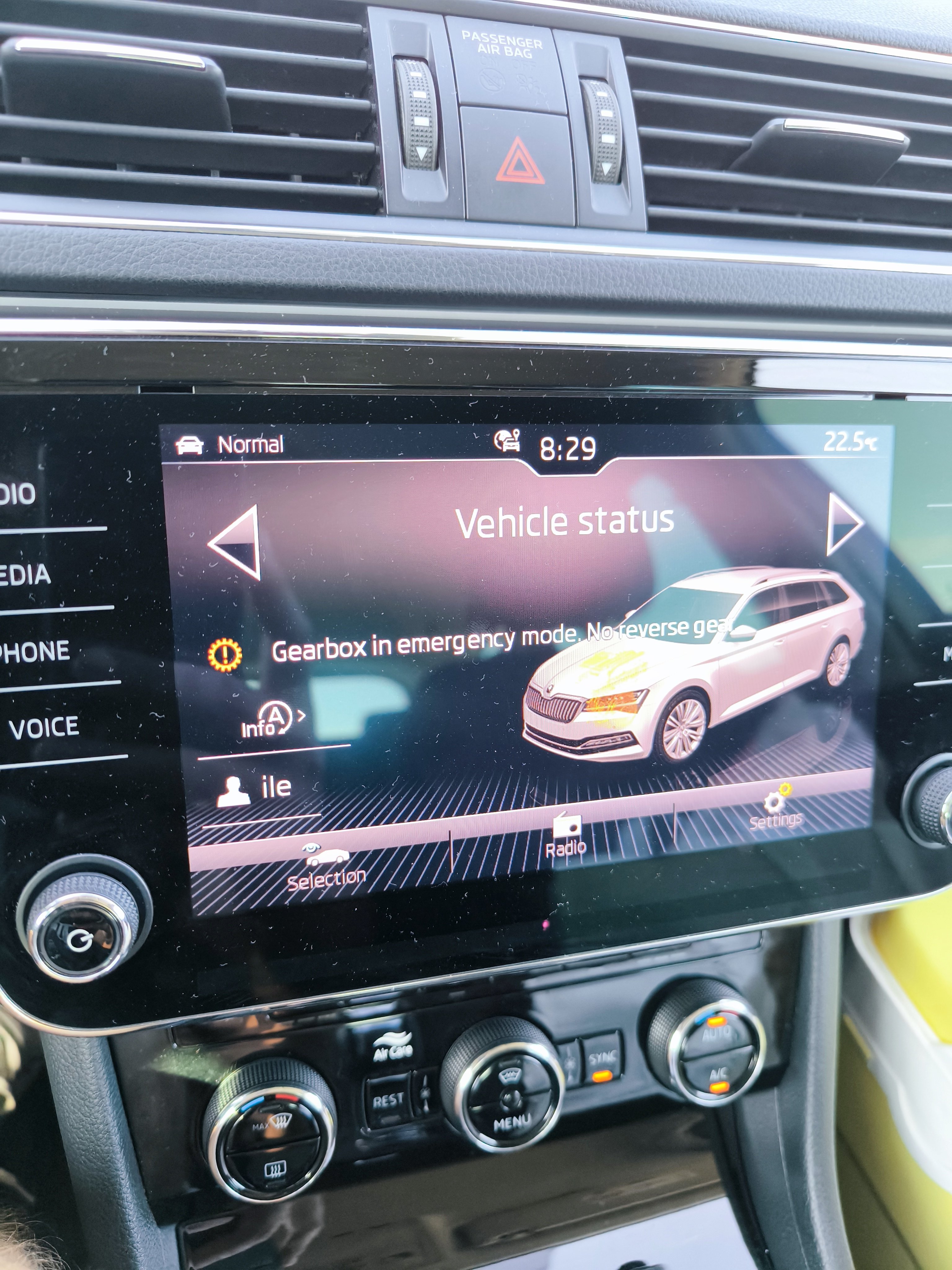 Gearbox in emergency mode Skoda Superb Mk III (2015 2023) BRISKODA