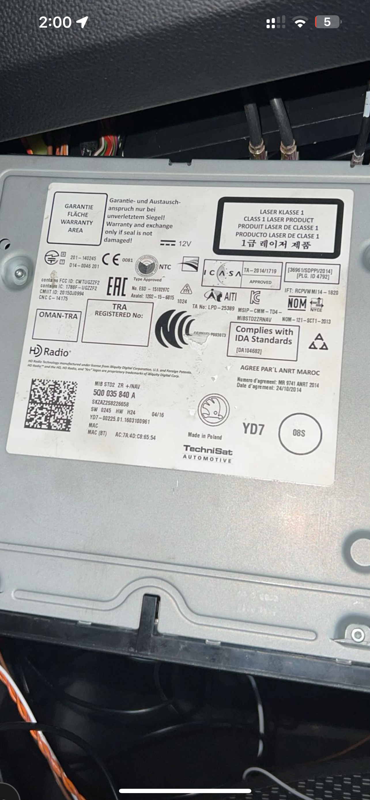 MIBSTD2 ZR+NAV but no Nav ?