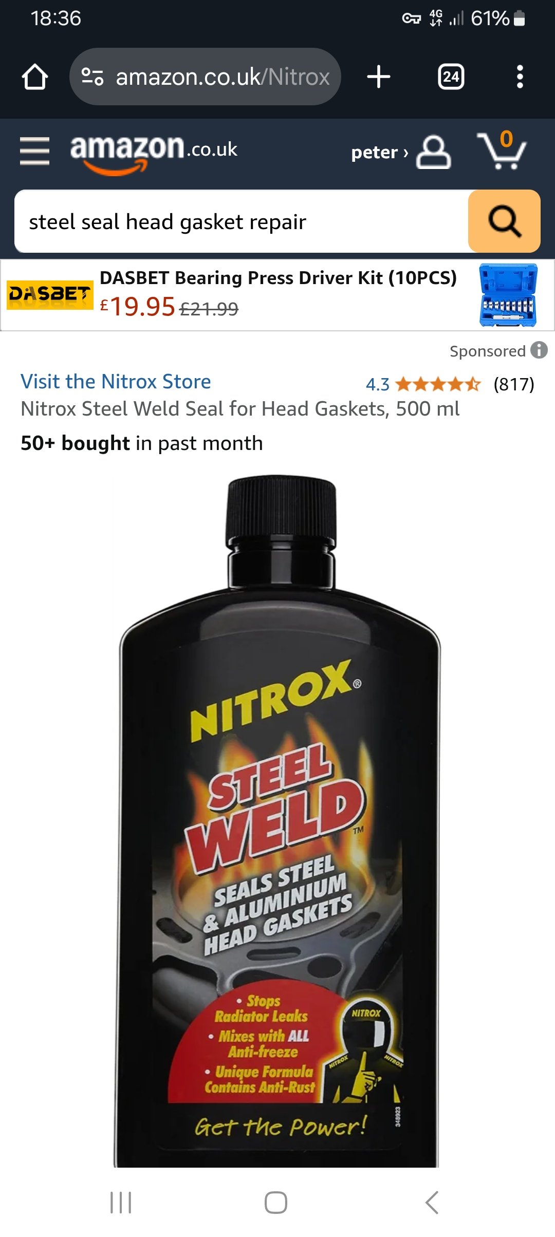 Leaking coolant