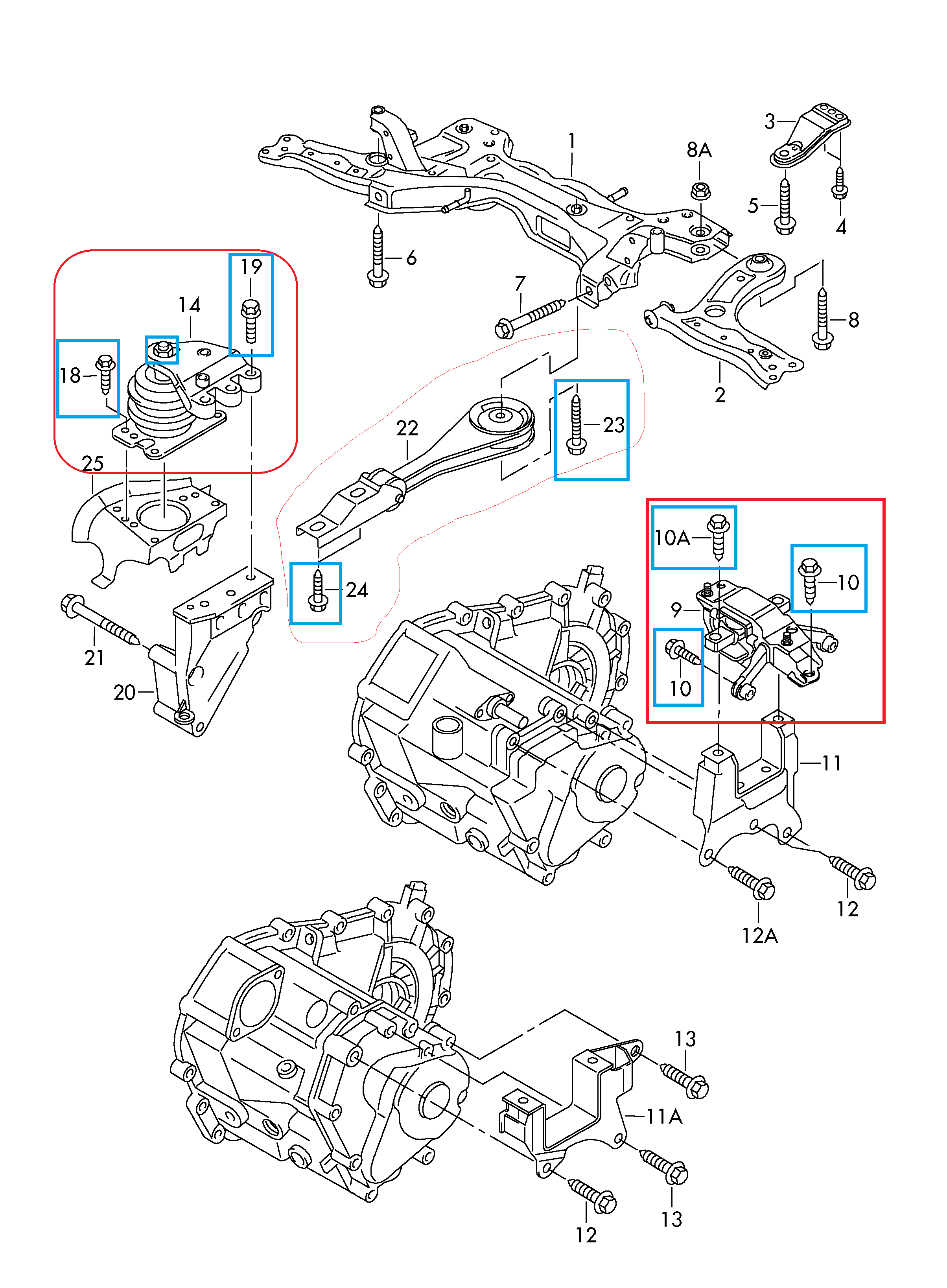 Skoda Fabia MK2 1.4 16V petrol engine mount screw torque specs