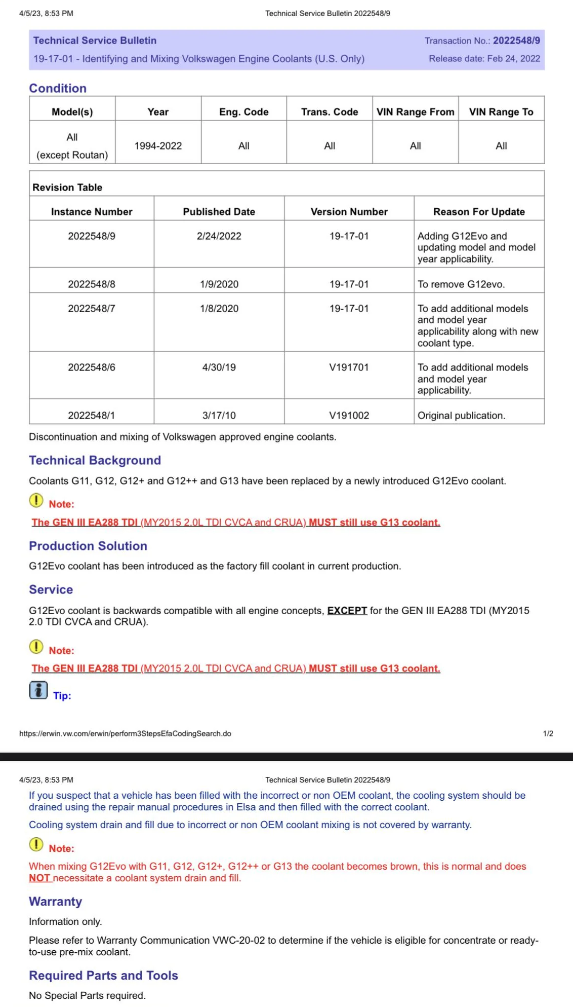 Coolant for EA288 (J623-CRLB)?