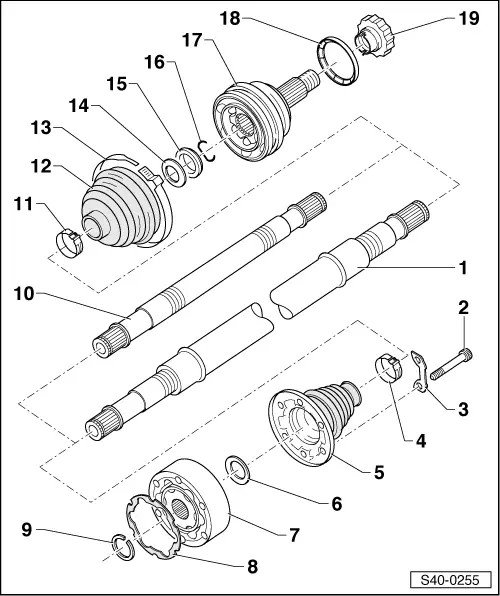 Driver's driveshaft replacement parts