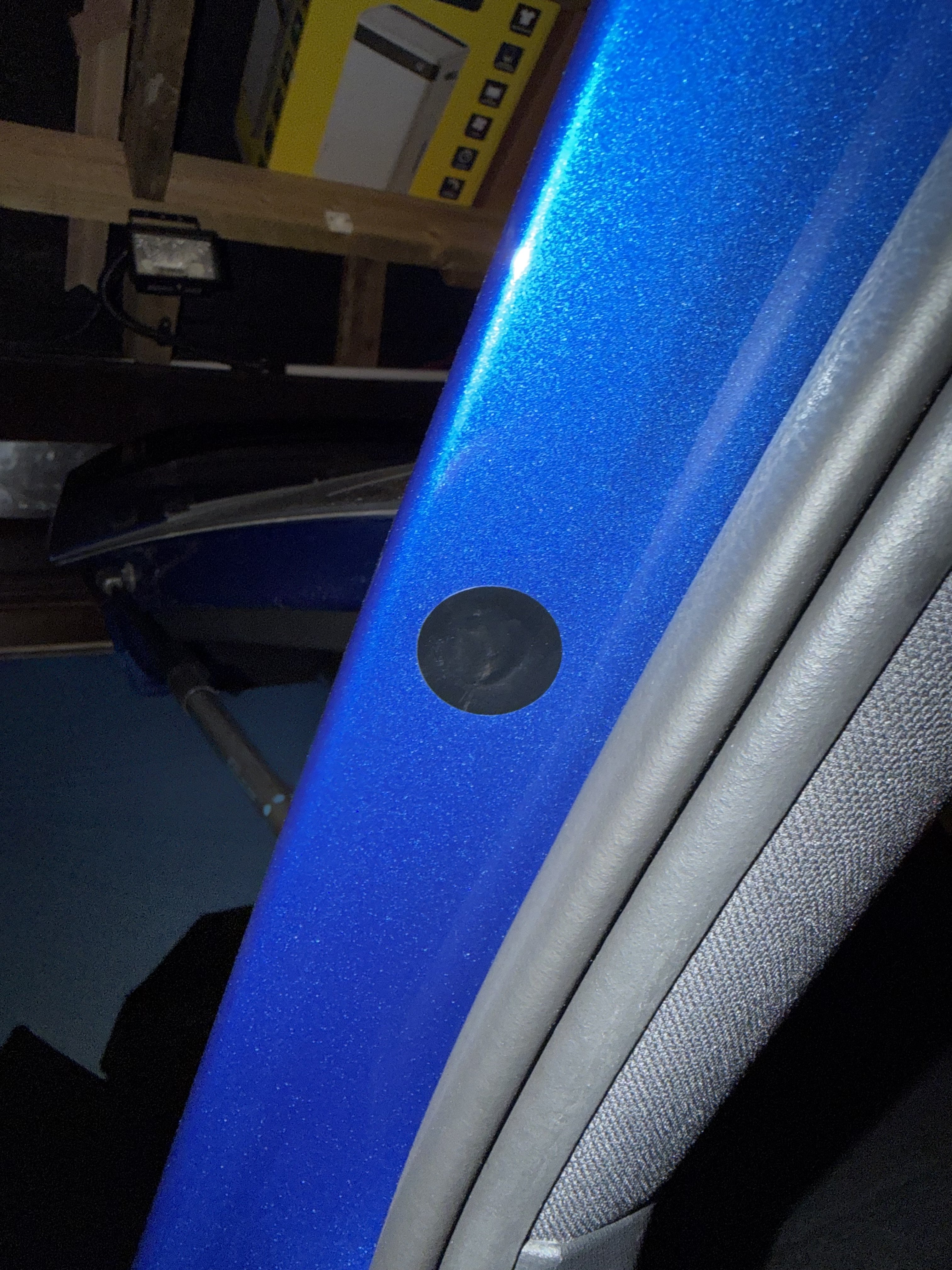 Hole in door shut