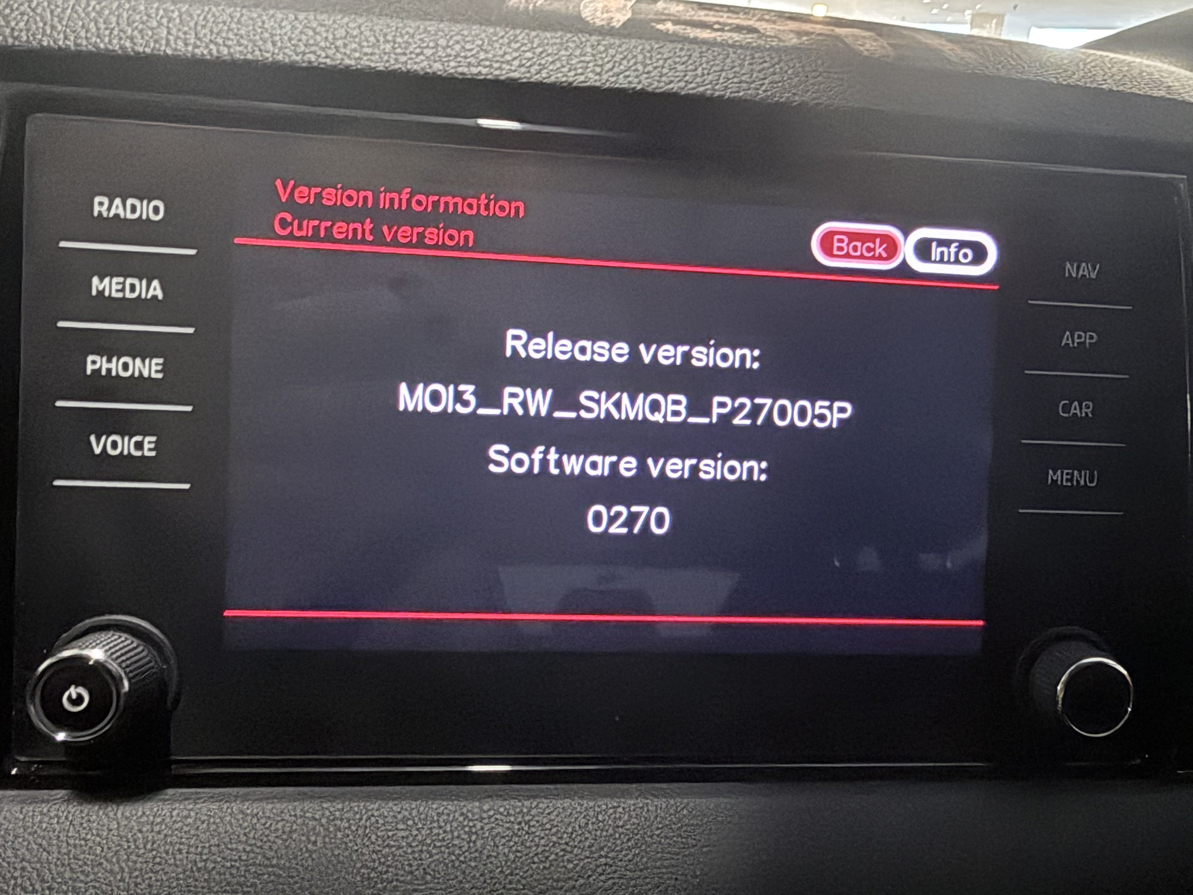 Infotainment Firmware Upgrade - 2021 Skoda Karoq