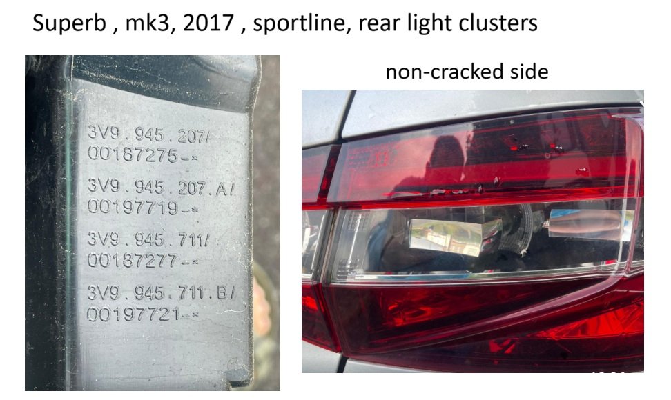 Square Reflector Bulb Covers - inside rear light clusters (Superb Mk3 sportline)