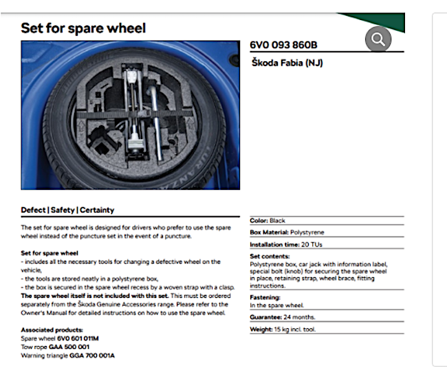 Spacesaver spare wheel